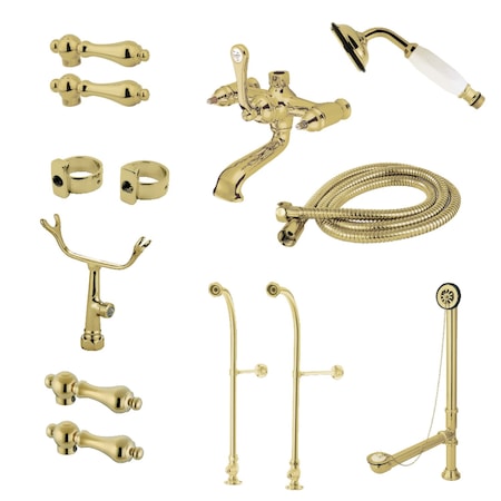 Kingston Brass CCK5172AL Freestanding Clawfoot Tub Faucet Combo, Polished Brass CCK5172AL